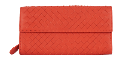 Bottega Veneta Intrecciato Continental Wallet, &pound;180, Accessories, Red, Leather, Front view